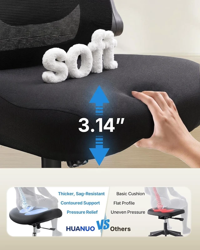 Alt view image 5 of 7 - Ergonomic Office Chair with 3D Armrests & Lumbar Support