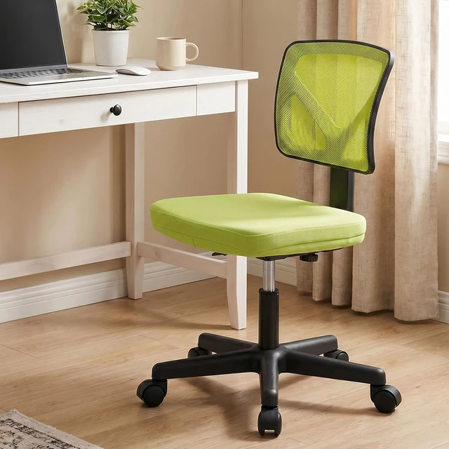Alt view image 6 of 7 - Small Armless Mesh Rolling Office Desk Chair