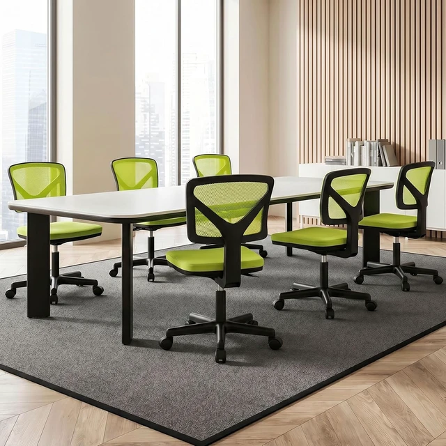 Alt view image 7 of 7 - Small Armless Mesh Rolling Office Desk Chair