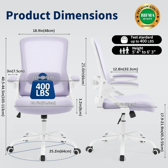 Alt view image 2 of 7 - Ergonomic Office Desk Chair with Adjustable Lumbar Support