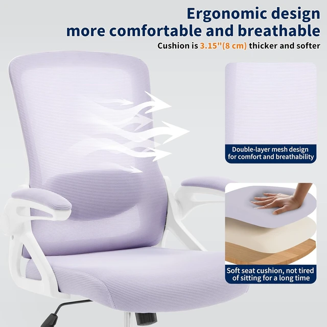 Alt view image 6 of 7 - Ergonomic Office Desk Chair with Adjustable Lumbar Support