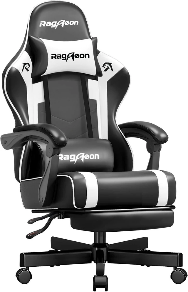 Main image of Video Gaming Chair for Adults with Footrest, Ergonomic PC Chair, Jet Black