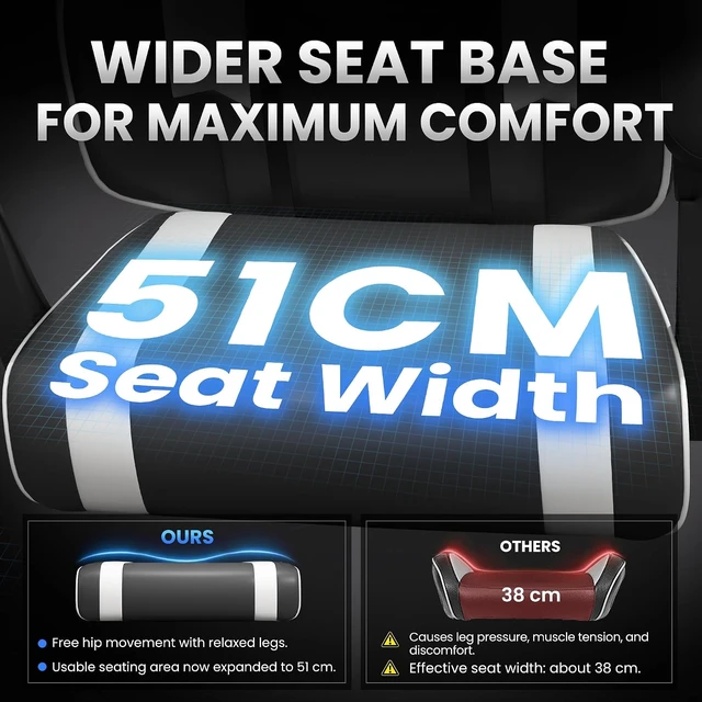 Alt view image 5 of 7 - Video Gaming Chair for Adults with Footrest, Ergonomic PC Chair, Jet Black