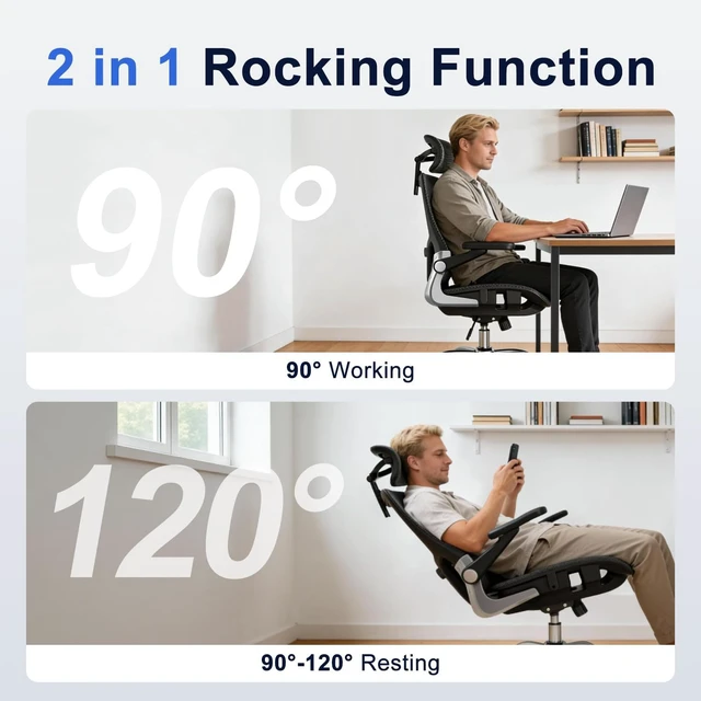 Alt view image 7 of 7 - Ergonomic Office Chair with Adjustable Lumbar Support