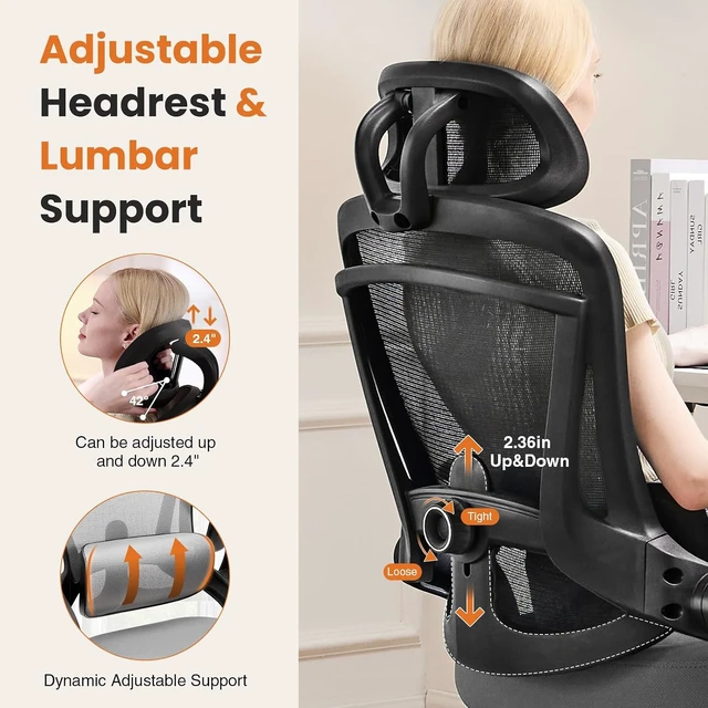 Alt view image 5 of 7 - Mesh Executive Home Office Chair, Ergonomic Computer Desk Chair