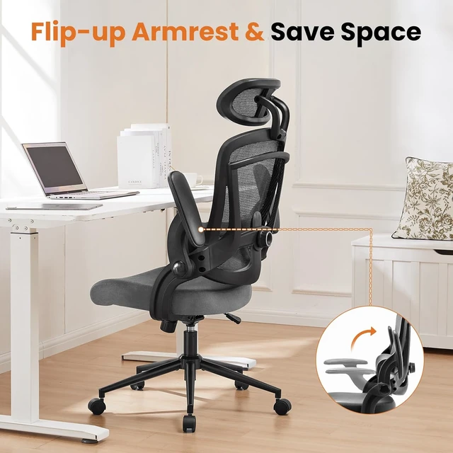 Alt view image 6 of 7 - Mesh Executive Home Office Chair, Ergonomic Computer Desk Chair