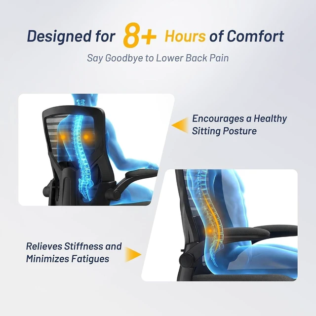 Alt view image 4 of 7 - Ergonomic Office Chair for Long Hours, 4" Molded Foam Cushion, 350 LBS