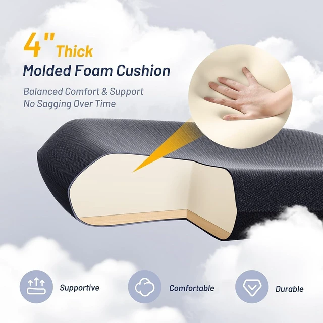 Alt view image 5 of 7 - Ergonomic Office Chair for Long Hours, 4" Molded Foam Cushion, 350 LBS