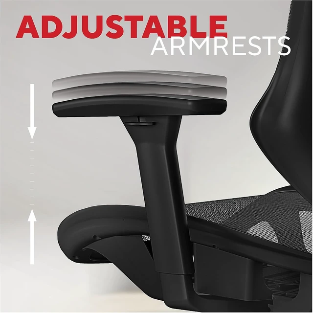 Alt view image 5 of 7 - Dexley Ergonomic Mesh Task Chair with Adjustable Lumbar Support, Black