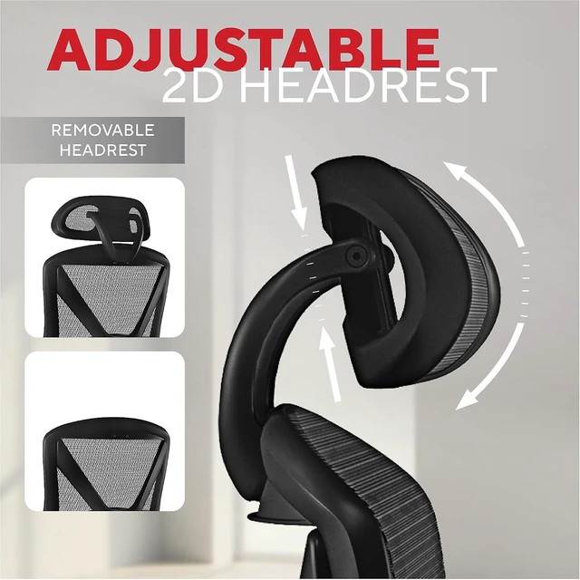 Alt view image 7 of 7 - Dexley Ergonomic Mesh Task Chair with Adjustable Lumbar Support, Black