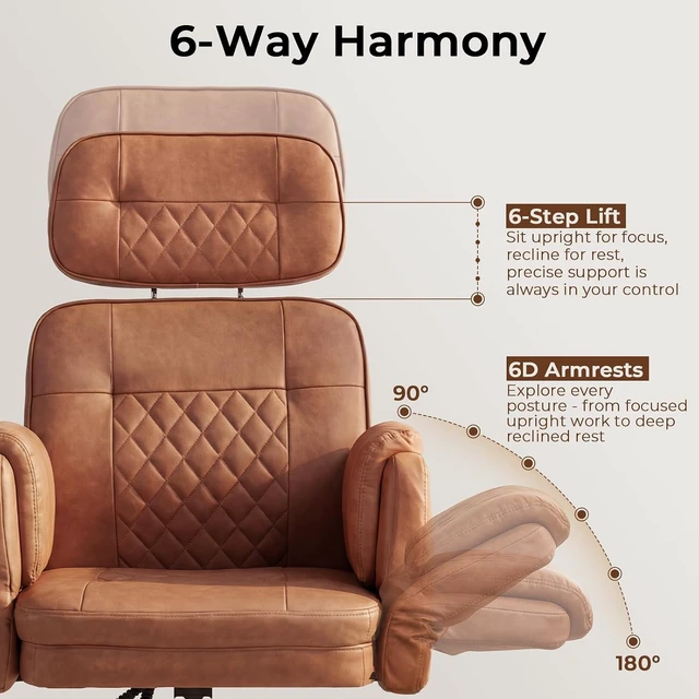 Alt view image 3 of 7 - Big & Tall Criss Cross Ergonomic Office Desk Chair with Pivot Arms