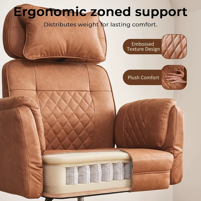 Alt view image 5 of 7 - Big & Tall Criss Cross Ergonomic Office Desk Chair with Pivot Arms