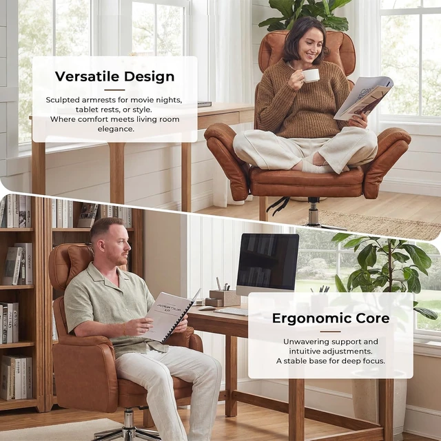 Alt view image 7 of 7 - Big & Tall Criss Cross Ergonomic Office Desk Chair with Pivot Arms