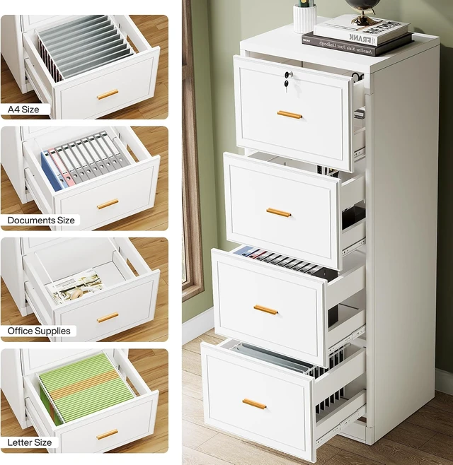 Alt view image 6 of 7 - 4 Drawer File Cabinet with Lock for Home Office