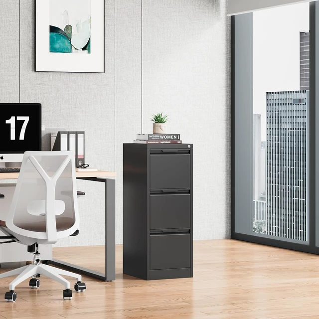 Alt view image 2 of 7 - 3 Drawer Metal File Cabinet with Lock