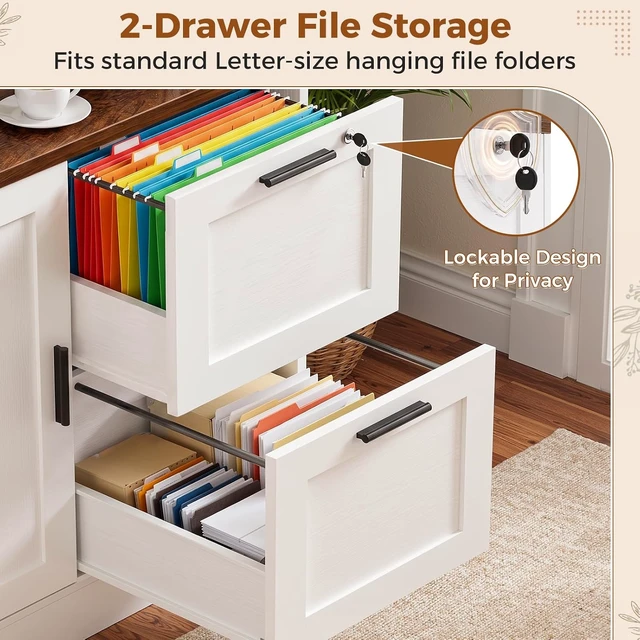 Alt view image 6 of 7 - Vertical File Cabinet Bookcase with Printer Stand & Charging Station, White