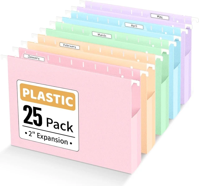 Main image of Extra Capacity Plastic Hanging File Folders, 2" Expansion Organizer