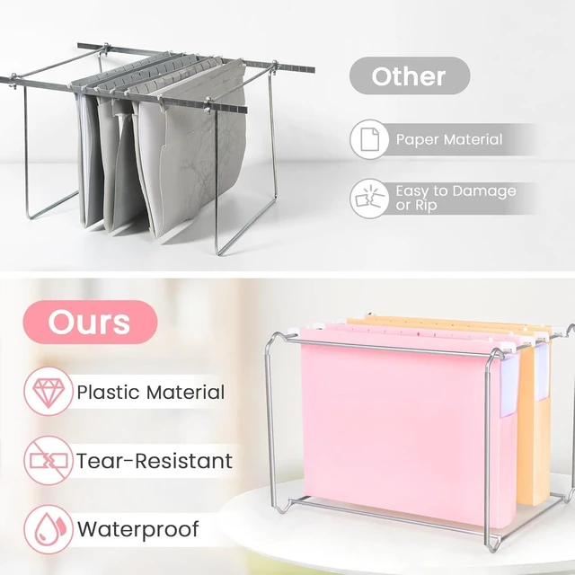 Alt view image 3 of 7 - Extra Capacity Plastic Hanging File Folders, 2" Expansion Organizer