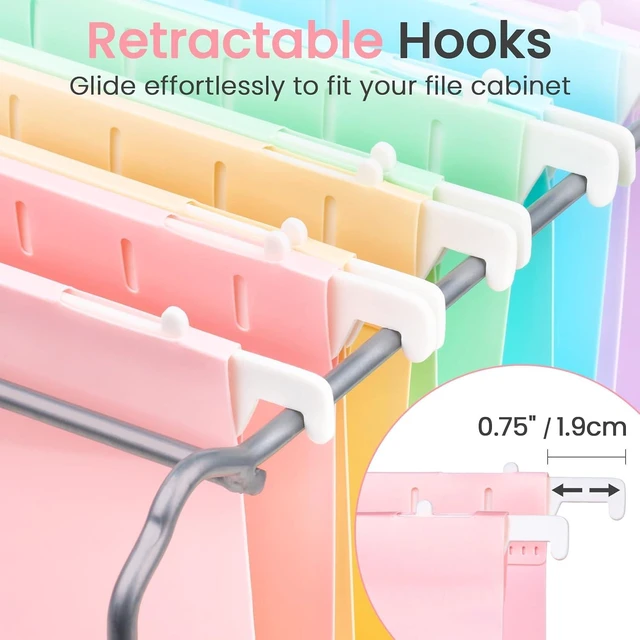 Alt view image 6 of 7 - Extra Capacity Plastic Hanging File Folders, 2" Expansion Organizer