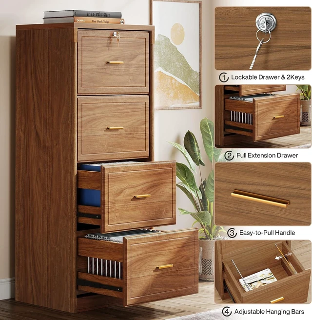 Alt view image 5 of 7 - 4 Drawer File Cabinet with Lock for Home Office