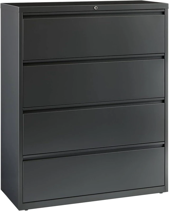 Main image of 4-Drawer Lateral File, 42 by 18-5/8 by 52-1/2-Inch, Charcoal