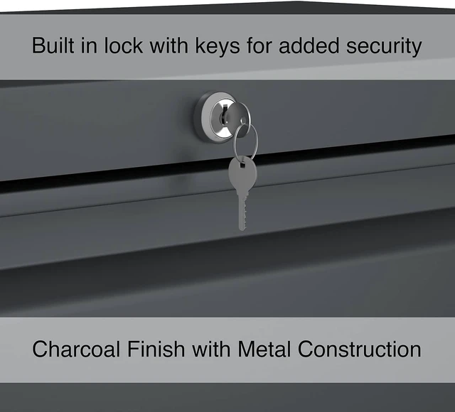Alt view image 6 of 7 - 4-Drawer Lateral File, 42 by 18-5/8 by 52-1/2-Inch, Charcoal