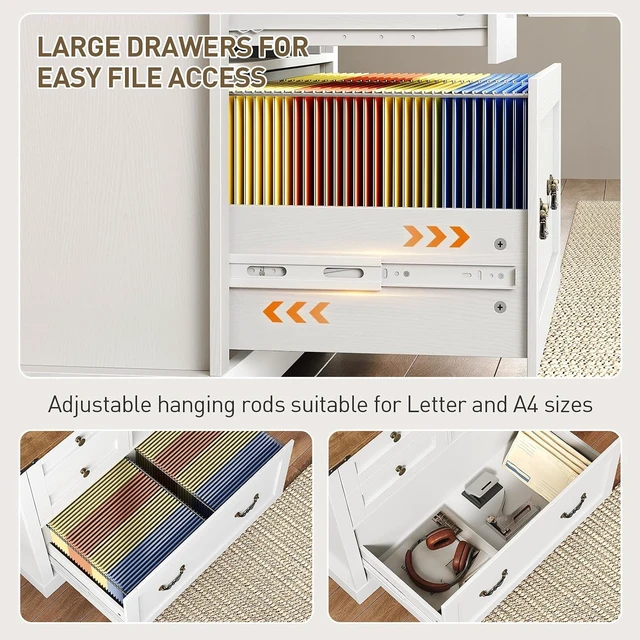 Alt view image 6 of 7 - Farmhouse File Cabinet with 3 Drawers for Home Office