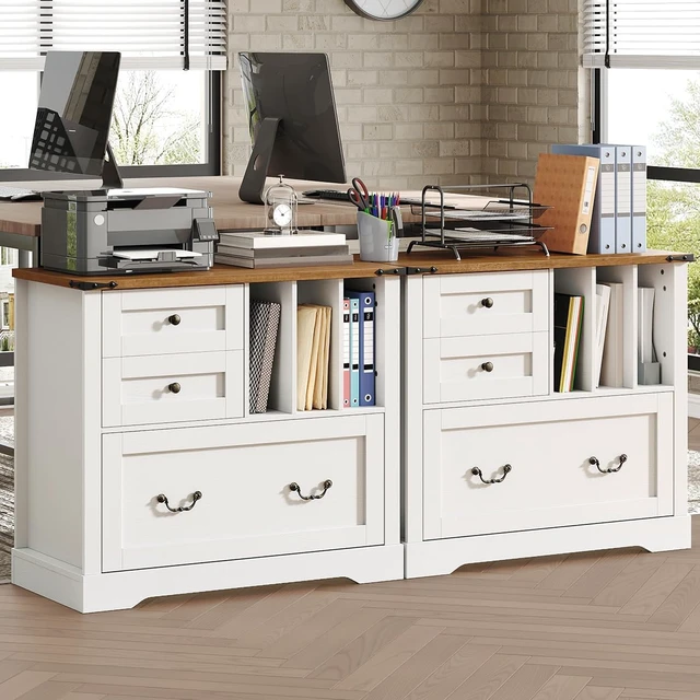 Alt view image 4 of 7 - Farmhouse File Cabinet with 3 Drawers for Home Office