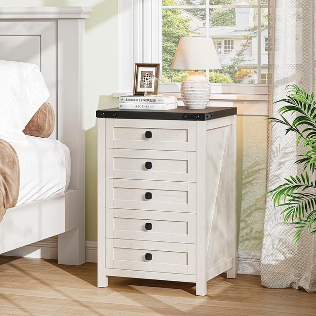 Alt view image 3 of 7 - Small 5 Drawer Farmhouse Vertical Filing Cabinet
