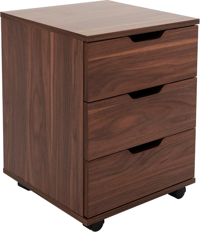 Alt view image 7 of 7 - 3-Drawer Vertical Rolling Wood File Cabinet Mobile Under Desk Cabinet with Casters for Home Office, Brown, Fully-Assembled