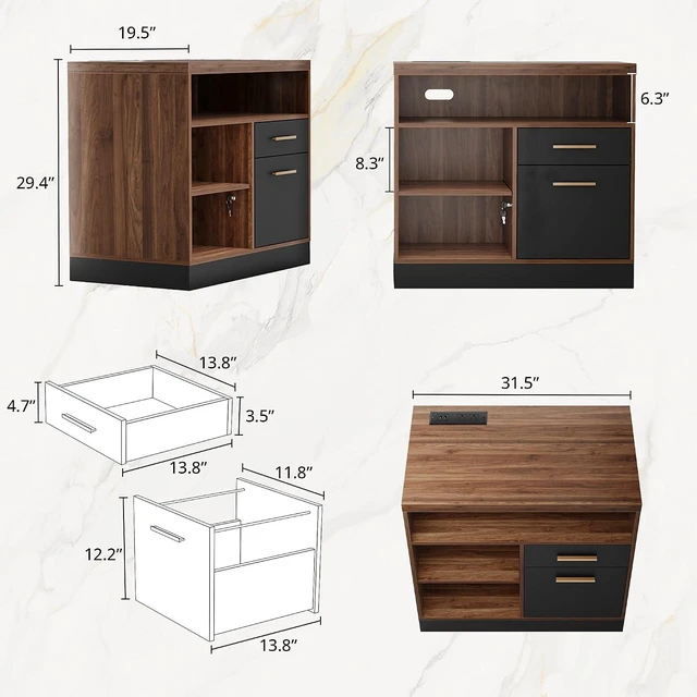 Alt view image 2 of 7 - Lateral 2 Drawer File Cabinet with Lock for Home Office