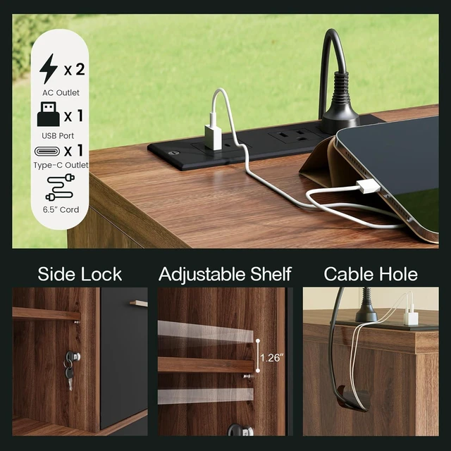 Alt view image 5 of 7 - Lateral 2 Drawer File Cabinet with Lock for Home Office