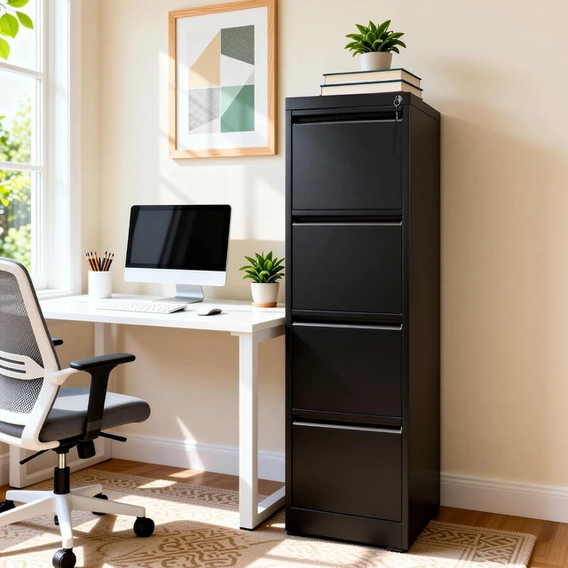 Alt view image 2 of 7 - 4 Drawer Vertical Filing Cabinet for Home Office