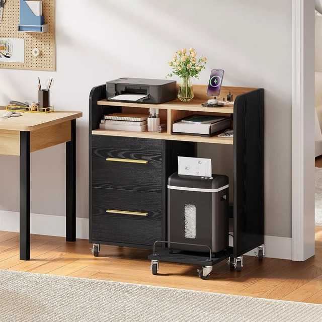 Alt view image 2 of 5 - File Cabinet Featuring Charging Station
