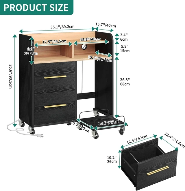 Alt view image 3 of 5 - File Cabinet Featuring Charging Station