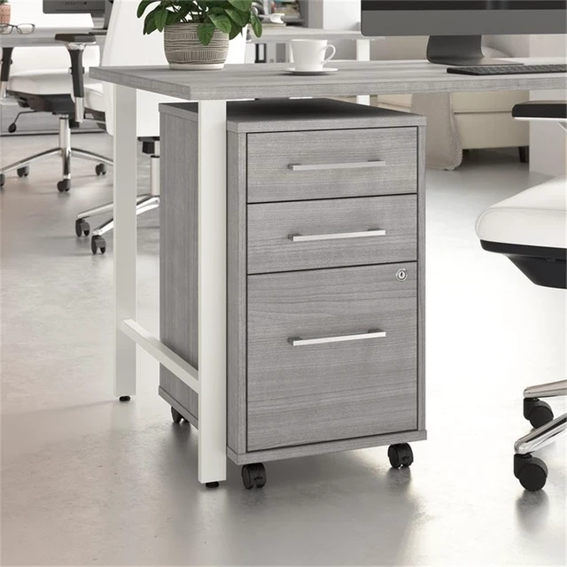 Alt view image 2 of 7 - Bush Business Furniture Studio C 3 Drawer Mobile File Cabinet in Natural Elm Assembled Rolling Document Storage for Home or Professional Office