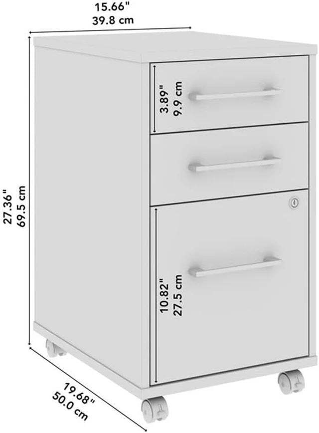Alt view image 3 of 7 - Bush Business Furniture Studio C 3 Drawer Mobile File Cabinet in Natural Elm Assembled Rolling Document Storage for Home or Professional Office