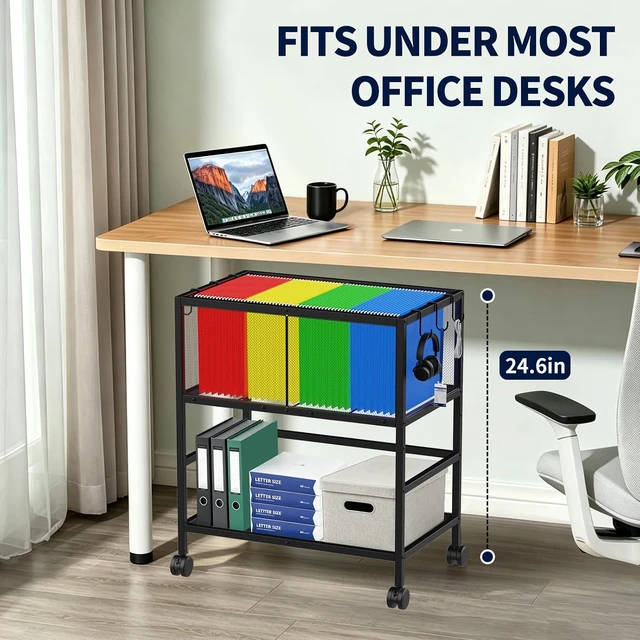 Alt view image 5 of 7 - Mobile Rolling File Cart with 360° Wheels for Home Office