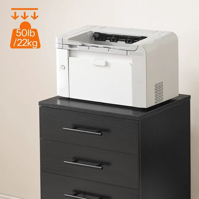 Alt view image 7 of 7 - 5-Drawer File Cabinet Wooden Storage Cabinet with Drawers & Wheels for Makeup, Home Office, Study, Easy Assembly, Black BK05WJ01
