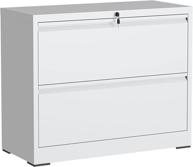 Main image of 2 Drawer Lateral File Cabinet with Lock for Home Office, White