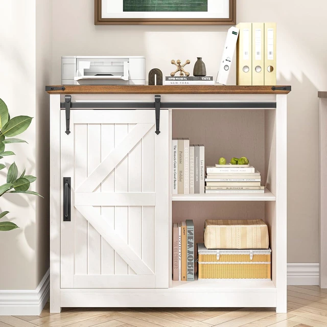 Alt view image 6 of 7 - Off White Lateral Filing Cabinet with Adjustable Shelf