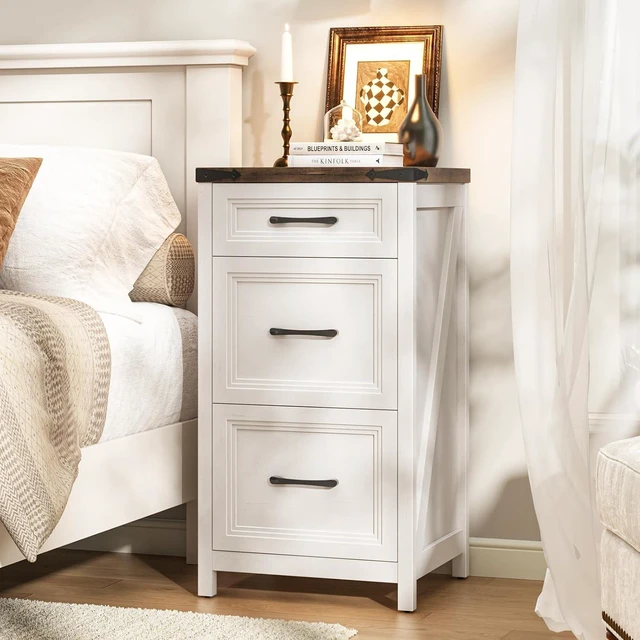 Alt view image 5 of 7 - 3 Drawer Farmhouse Vertical File Cabinet, Rustic White