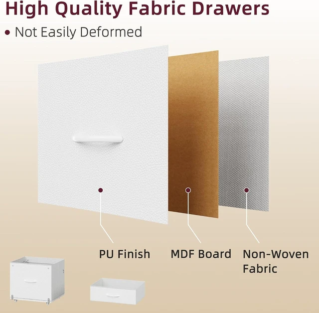 Alt view image 6 of 7 - File Cabinet with 2 Fabric Drawers & Printer Stand, White
