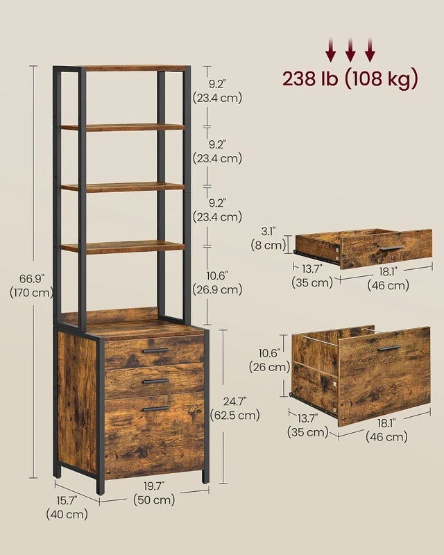 Alt view image 2 of 6 - 3 Drawer Home Office Filing Cabinet