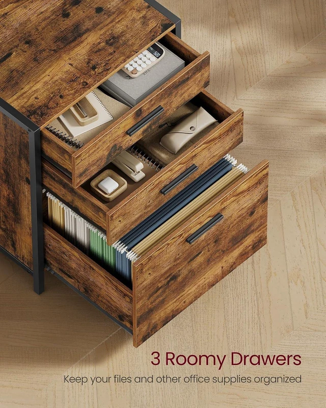 Alt view image 4 of 6 - 3 Drawer Home Office Filing Cabinet
