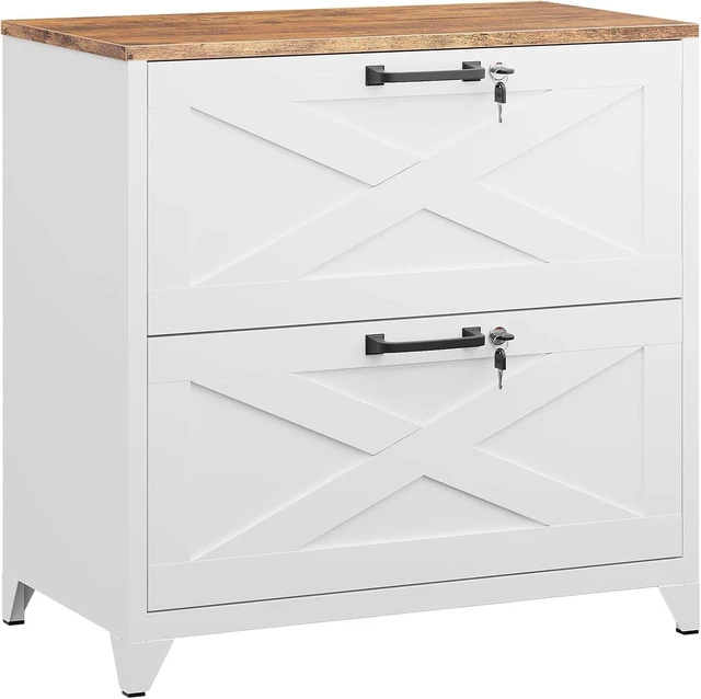Main image of 2 Drawer Metal Lateral File Cabinet with Lock Steel Cabinet for A4 Legal/Letter Size, Lockable Wide, Home Office, Assembly Required