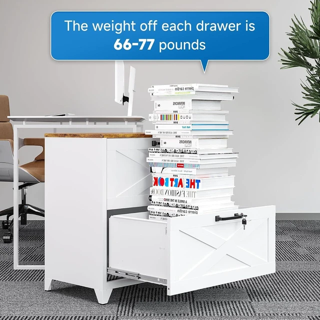 Alt view image 6 of 7 - 2 Drawer Metal Lateral File Cabinet with Lock Steel Cabinet for A4 Legal/Letter Size, Lockable Wide, Home Office, Assembly Required