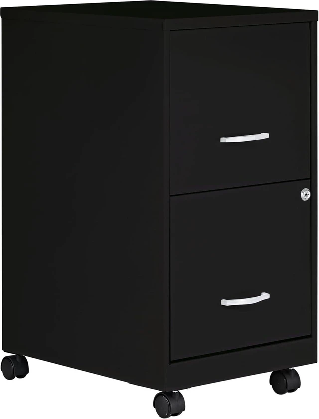 Main image of Black 2-Drawer Mobile File Cabinet, 14.2" x 18" x 26.5"