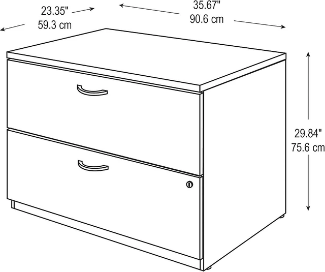 Alt view image 3 of 5 - Bush Business Furniture Series C 2 Drawer Lateral File Cabinet in Hansen Cherry Locking Document Storage for Home or Professional Office