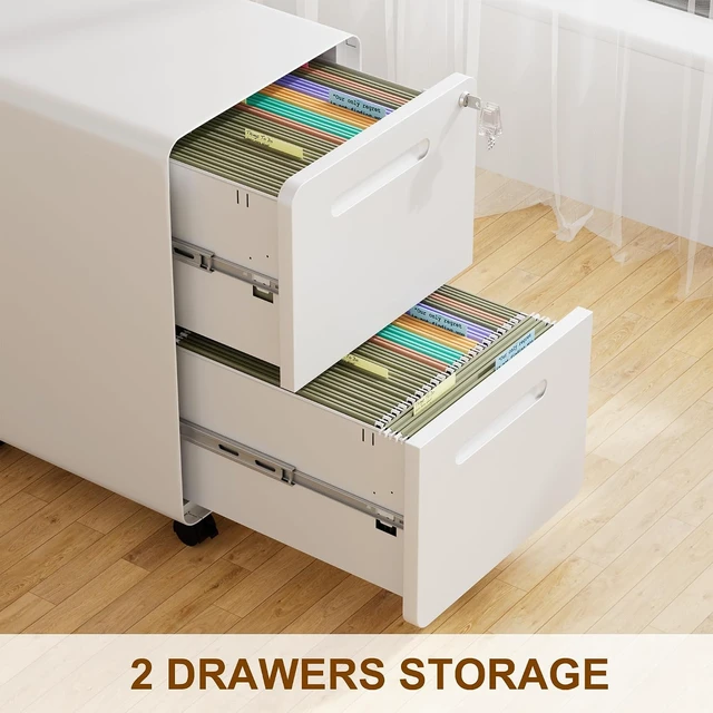 Alt view image 7 of 7 - 2 Drawer Mobile File Cabinet with Lock & 4 Keys